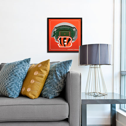 Cincinnati Bengals 3D StadiumView Wall Art 12x12