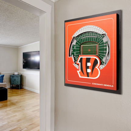 Cincinnati Bengals 3D StadiumView Wall Art 12x12