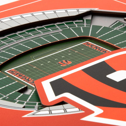 Cincinnati Bengals 3D StadiumView Wall Art 12x12