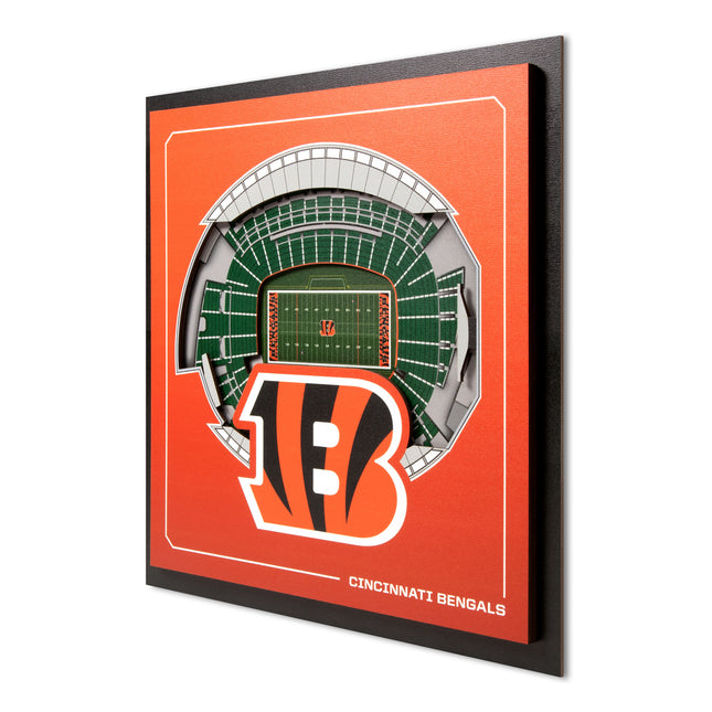 Cincinnati Bengals 3D StadiumView Wall Art 12x12