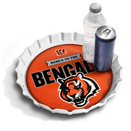 Cincinnati Bengals Bottle Cap Serving Tray