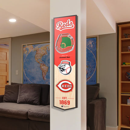 Cincinnati Reds 8x32 3D Stadium Banner
