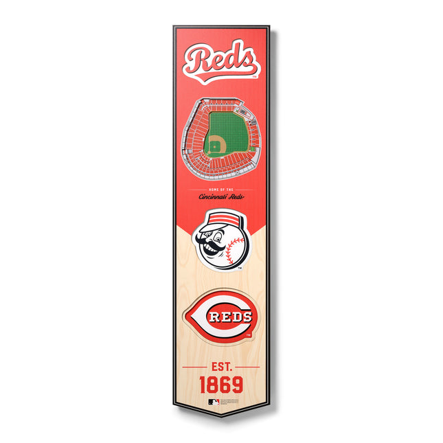 Cincinnati Reds 8x32 3D Stadium Banner