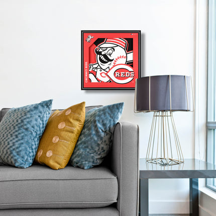 Cincinnati Reds 3D Logo Series Wall Art - 12x12