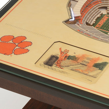 Clemson Tigers 25-Layer StadiumView End Table