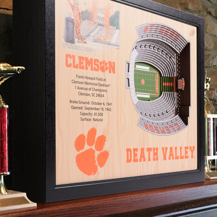 Clemson Tigers 25-Layer StadiumViews 3D Wall Art