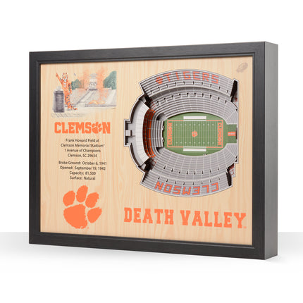 Clemson Tigers 25-Layer StadiumViews 3D Wall Art