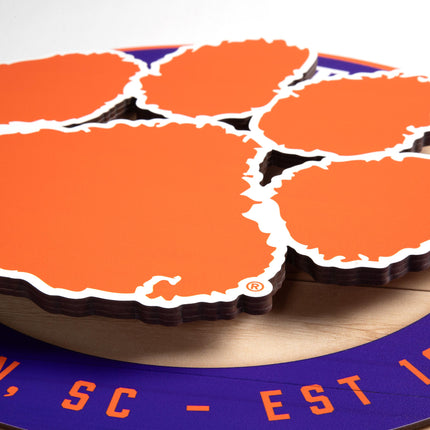 Clemson Tigers 3DX Circle Backer Wall Art