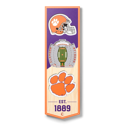 Clemson Tigers 3D Stadium 6x19 Banners