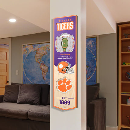 Clemson Tigers 8x32 3D Stadium Banner