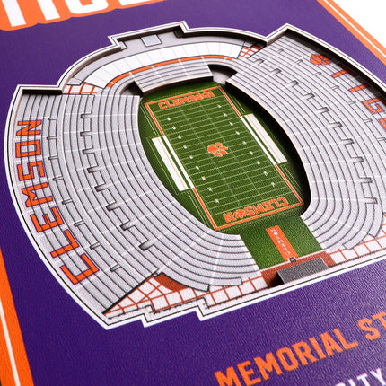 Clemson Tigers 8x32 3D Stadium Banner