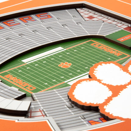 Clemson Tigers 3D StadiumView Wall Art 12x12