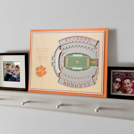 Clemson Tigers 5-Layer 3D StadiumView Wall Art