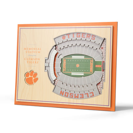 Clemson Tigers 5-Layer 3D StadiumView Wall Art