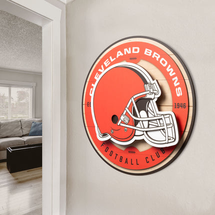 Cleveland Browns 3DX Circle Backer Wall Art