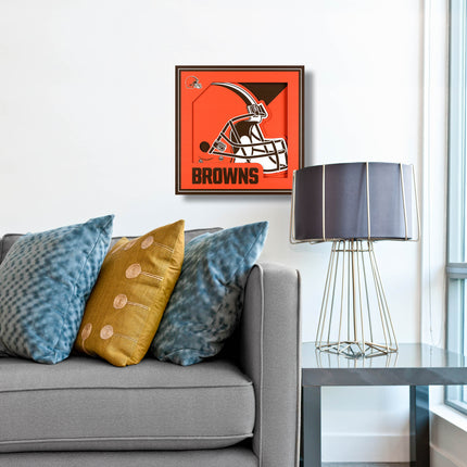 Cleveland Browns 3D Logo Series Wall Art - 12x12