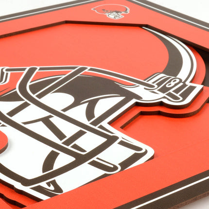 Cleveland Browns 3D Logo Series Wall Art - 12x12