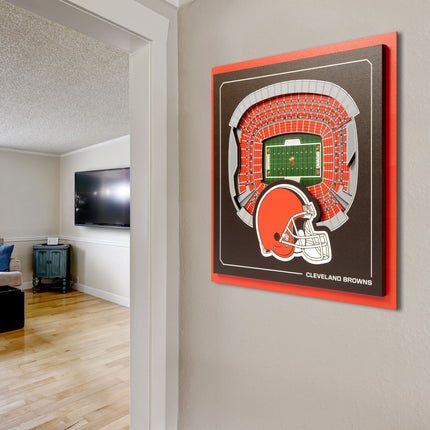 Cleveland Browns 3D StadiumView Wall Art 12x12