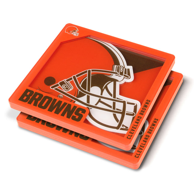 Cleveland Browns 3D Logo Series Coasters