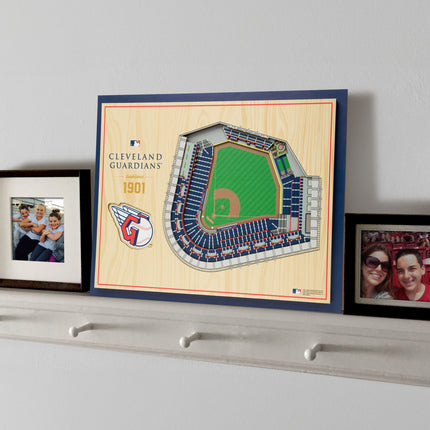 Cleveland Guardians 5-Layer 3D StadiumView Wall Art