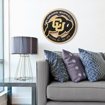 Colorado Buffaloes 3DX Circle Backer Wall Art