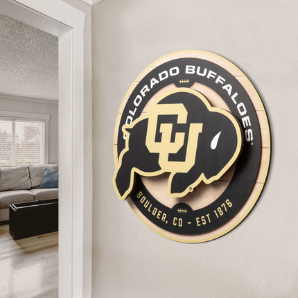 Colorado Buffaloes 3DX Circle Backer Wall Art
