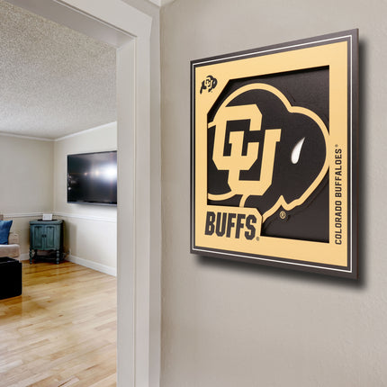 Colorado Buffaloes 3D Logo Series Wall Art - 12x12