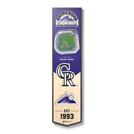 Colorado Rockies 8x32 3D Stadium Banner