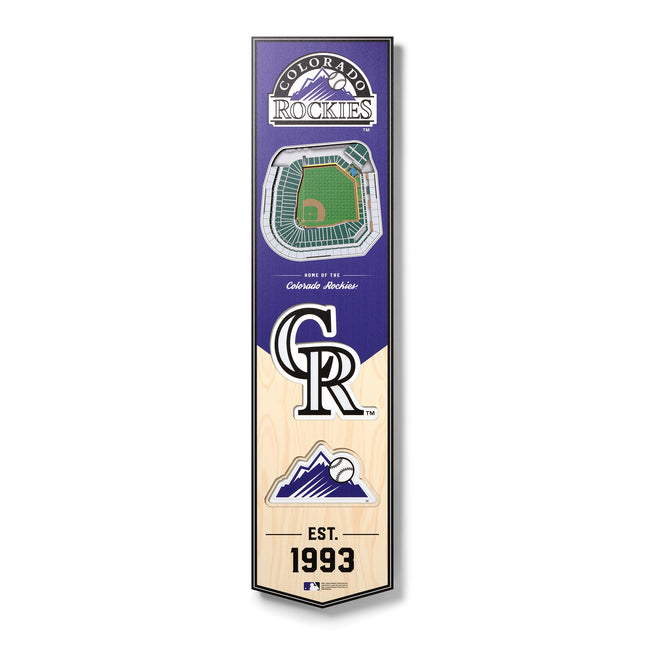 Colorado Rockies 8x32 3D Stadium Banner