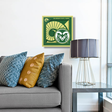 Colorado State Rams 3D Logo Series Wall Art - 12x12