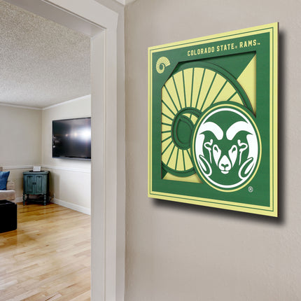 Colorado State Rams 3D Logo Series Wall Art - 12x12