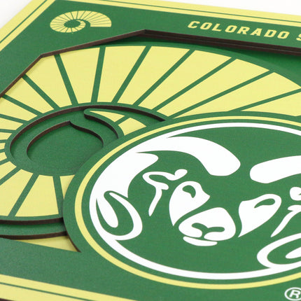 Colorado State Rams 3D Logo Series Wall Art - 12x12