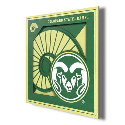 Colorado State Rams 3D Logo Series Wall Art - 12x12
