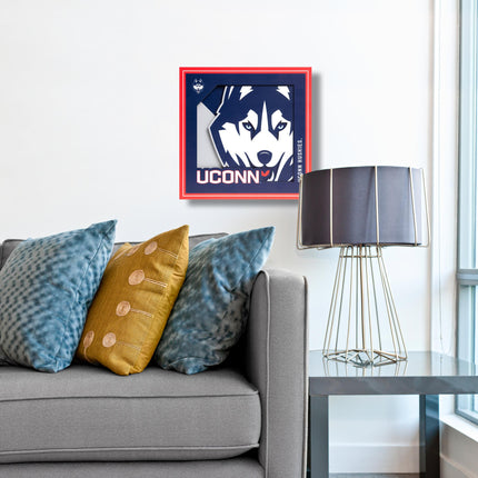 UConn Huskies 3D Logo Series Wall Art - 12x12