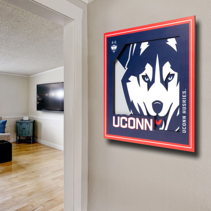 UConn Huskies 3D Logo Series Wall Art - 12x12