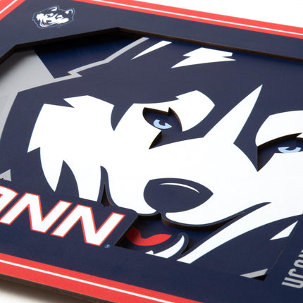 UConn Huskies 3D Logo Series Wall Art - 12x12