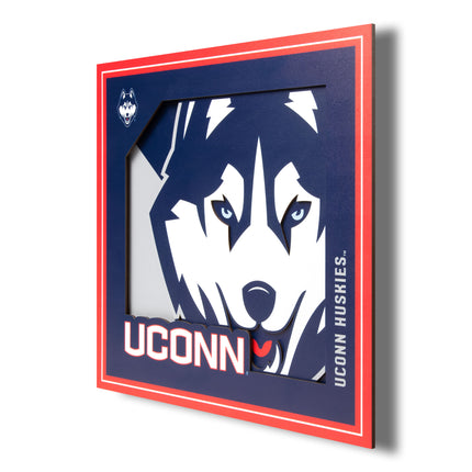 UConn Huskies 3D Logo Series Wall Art - 12x12