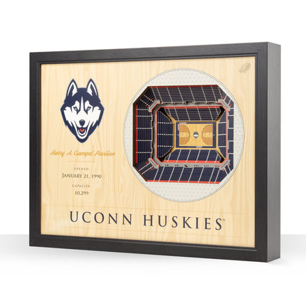 Uconn Huskies 25-Layer StadiumViews 3D Wall Art