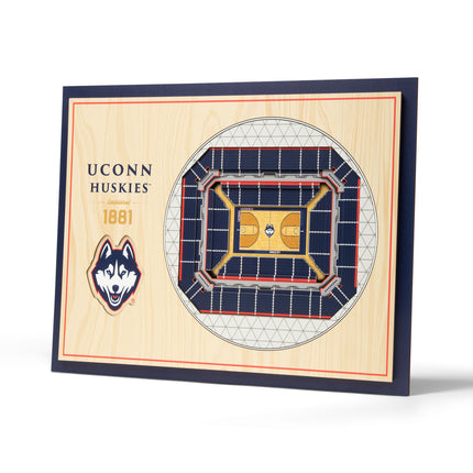 UConn Huskies 5-Layer 3D StadiumView Wall Art