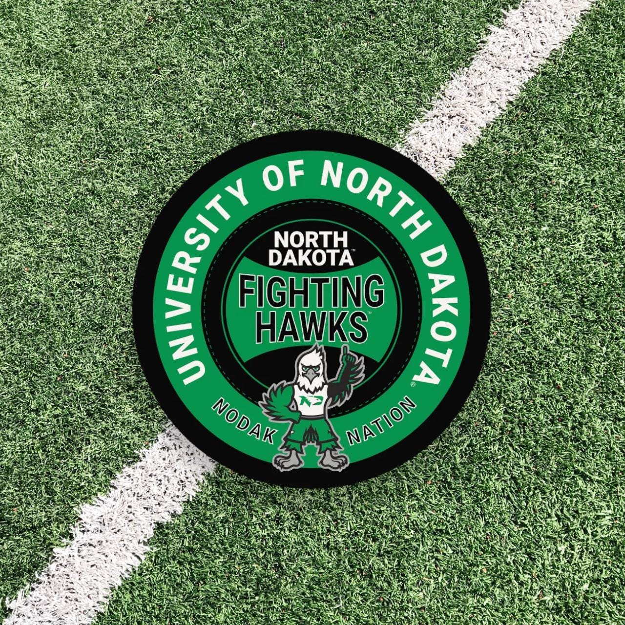 North Dakota Fighting Hawks Artwork | North Dakota Fighting Hawks Wall Art (Officially Licensed) Circle