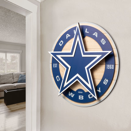 Dallas Cowboys 3DX Circle Backer Wall Art