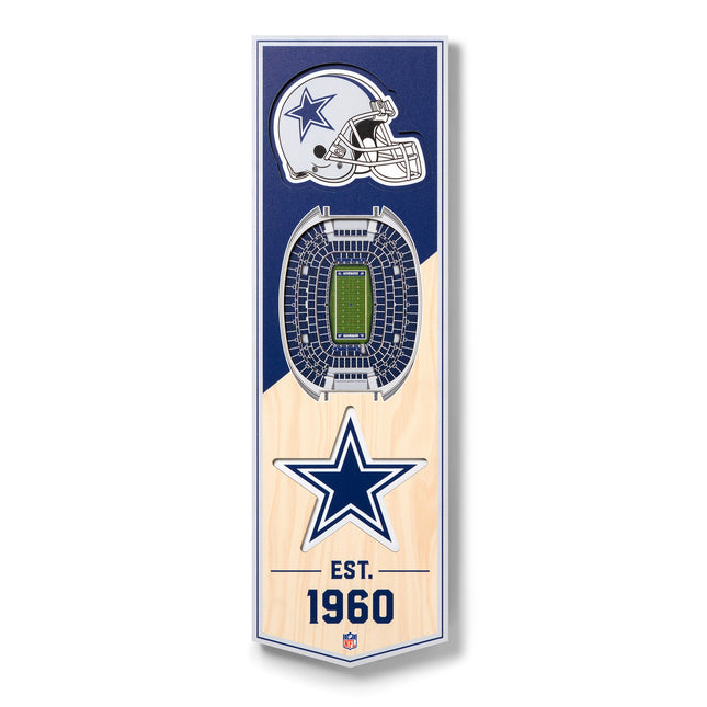 Dallas Cowboys 3D Stadium 6x19 Banners