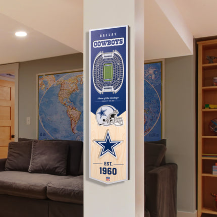 Dallas Cowboys 8x32 3D Stadium Banner