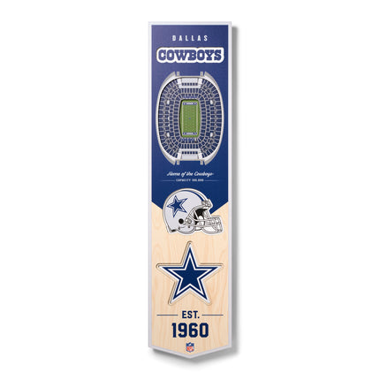 Dallas Cowboys 8x32 3D Stadium Banner