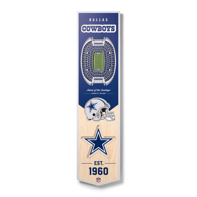 Dallas Cowboys 8x32 3D Stadium Banner