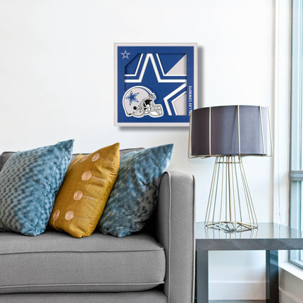 Dallas Cowboys 3D Logo Series Wall Art - 12x12