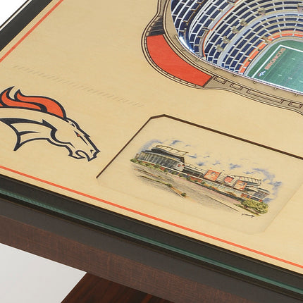 Denver Broncos 25 Layer Stadium View Lighted End Table