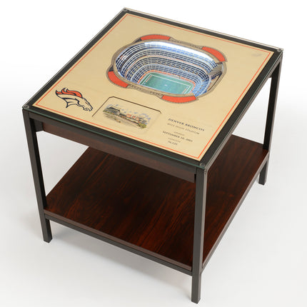 Denver Broncos 25 Layer Stadium View Lighted End Table