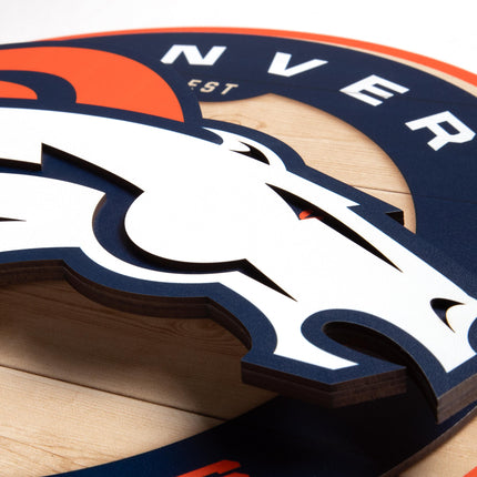 Denver Broncos 3DX Circle Backer Wall Art