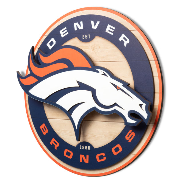 Denver Broncos 3DX Circle Backer Wall Art